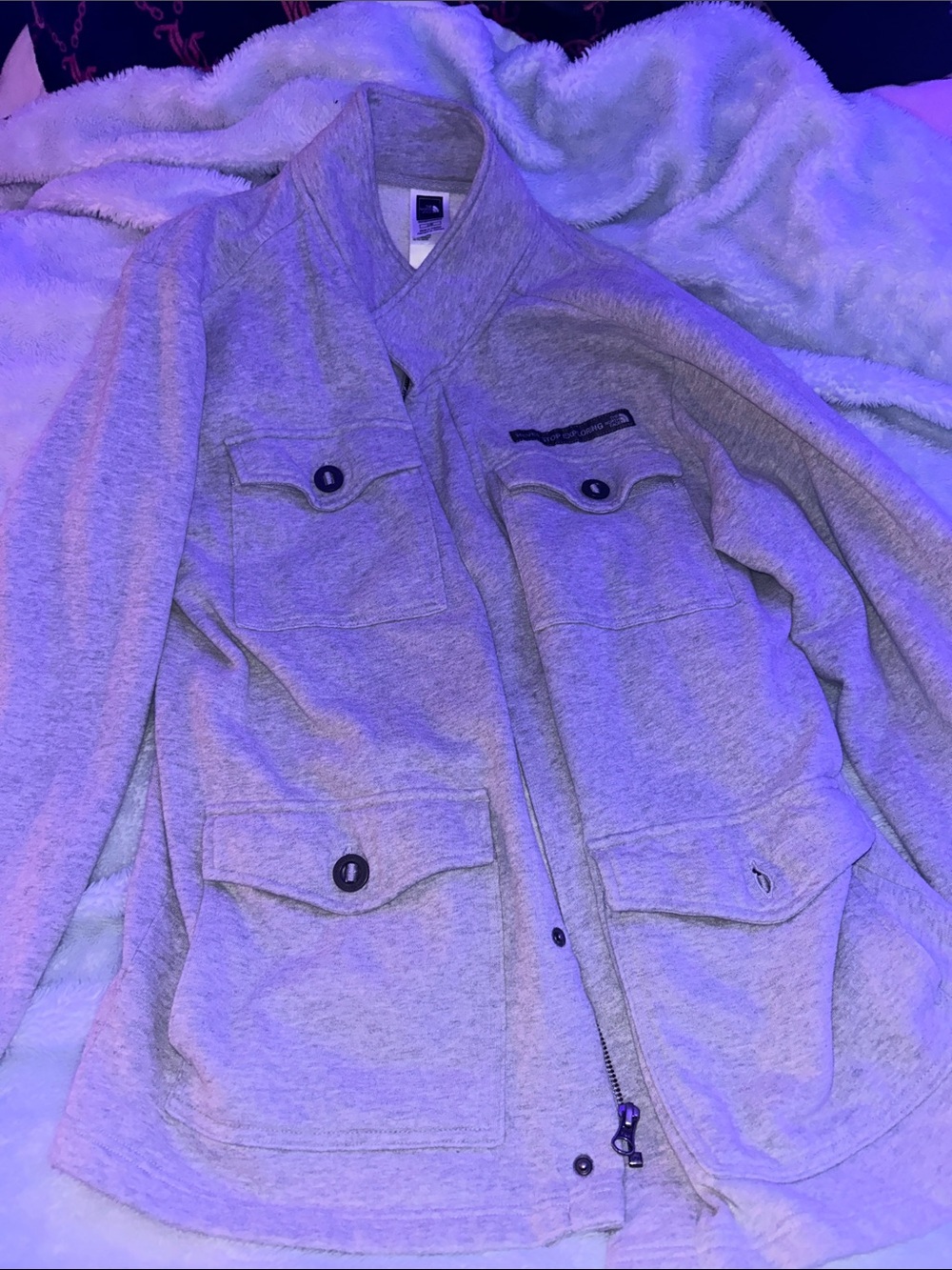 The North Face Gray Jacket with Buttoned Pocket